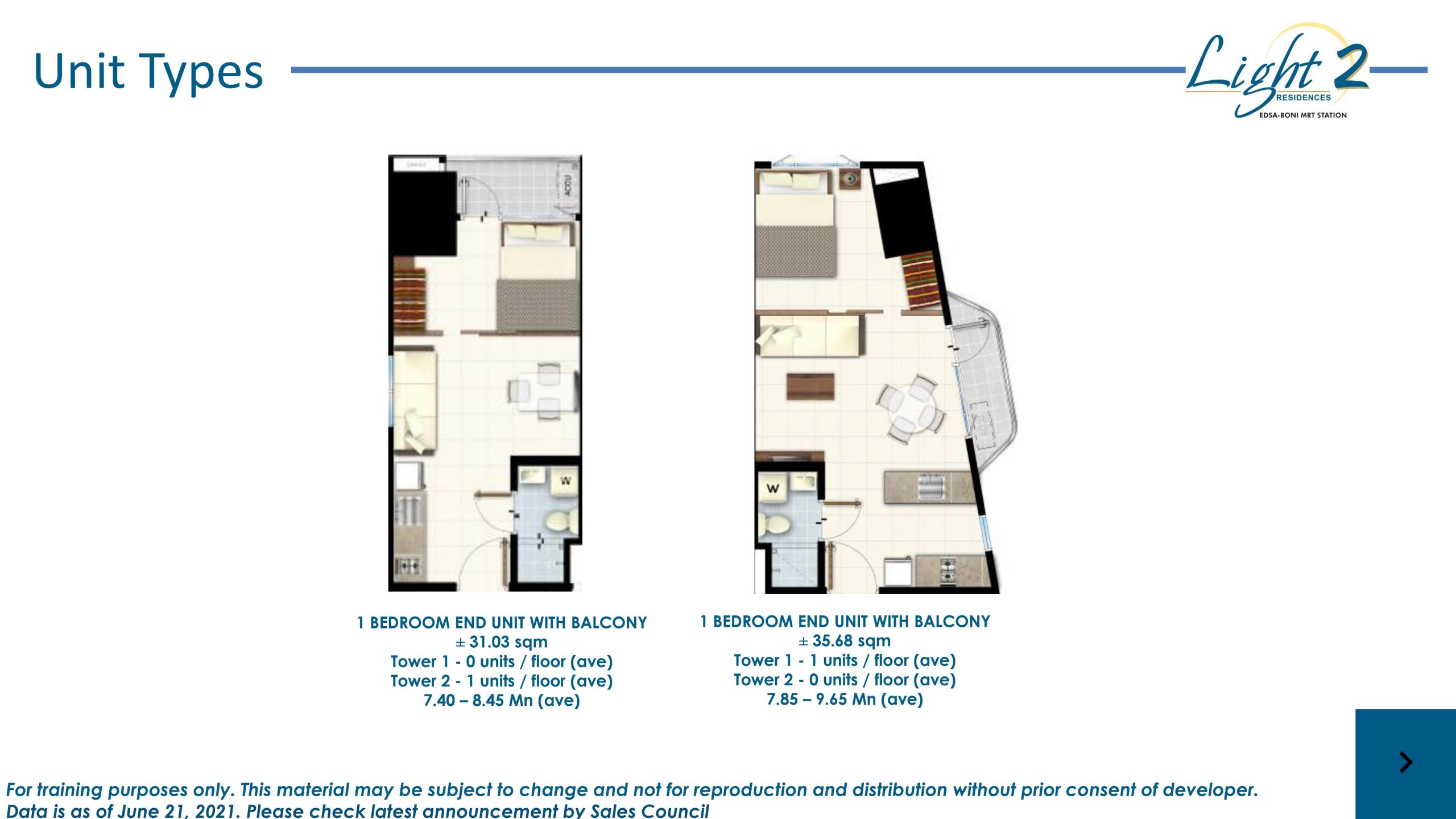 One Bedroom End Unit With Balcony 