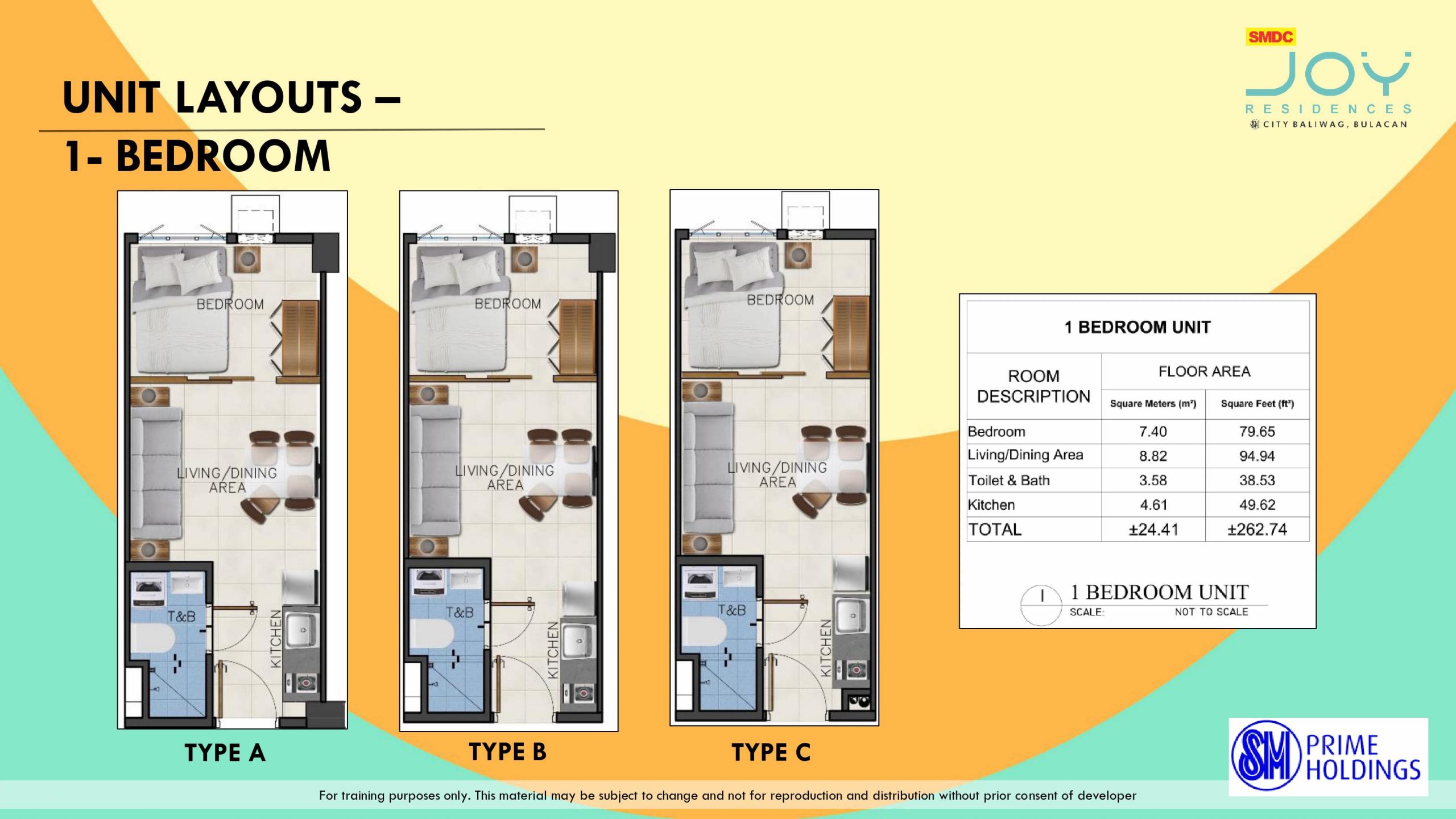 One Bedroom Unit Layouts